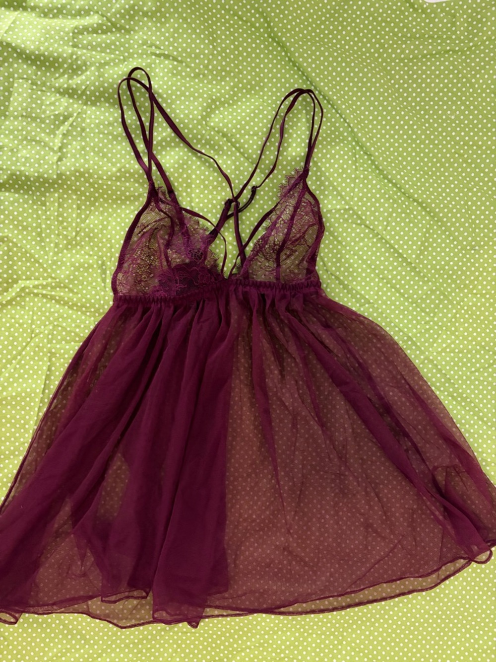 Plum Lace & Mesh Babydoll Lingerie